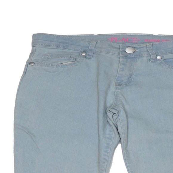 the Childrens place girl pant Blue Sky wash Skinny Slim Bottom Size 10 - Picture 3 of 7